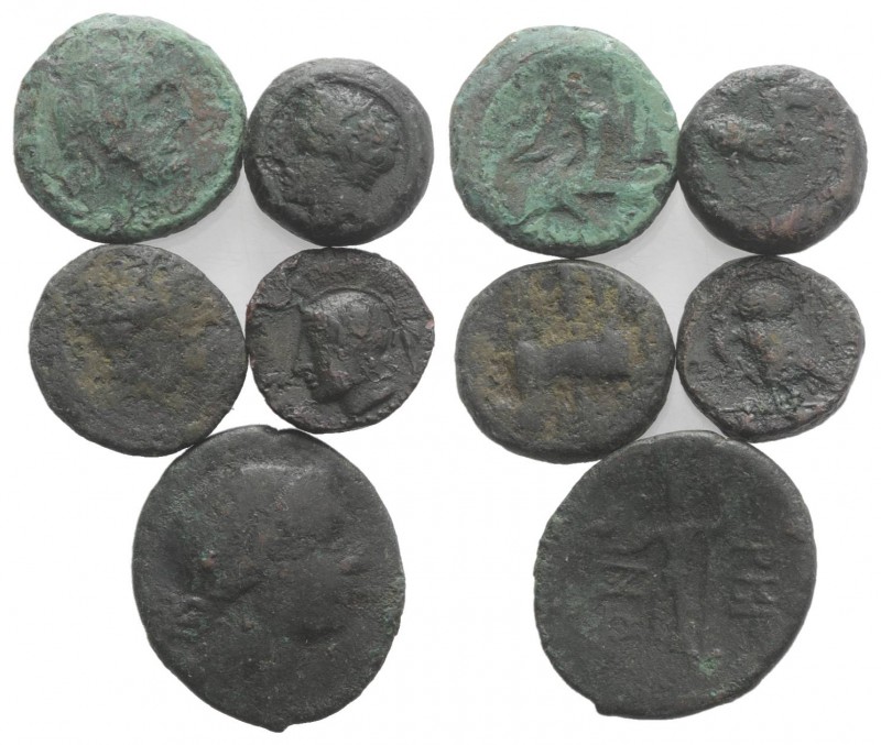 Lot of 5 Greek Æ coins, to be catalog. Lot sold as is, no return