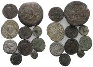 Lot of 10 coins, including 1 Roman Provincial Æ, 1 Roman Republican Denarius, 2 Roman Imperial Antoninianii, 5 Roman Imperial Æ and 1 Barbaric imitati...