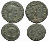 Lot of 2 Roman Imperial Æ coins, including Maximinus II and Carinus. Lot sold as is, no return