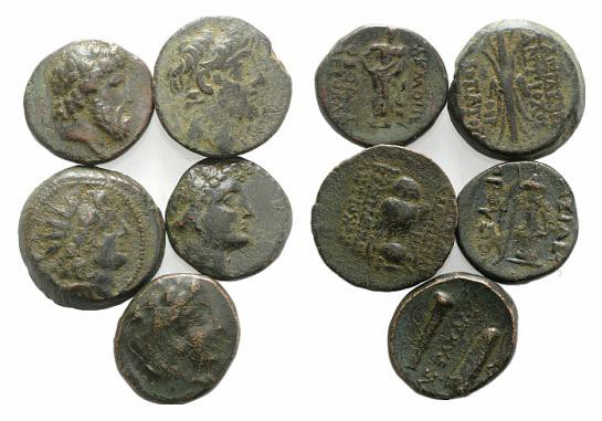 Lot of 5 Greek AE coins. to be catalog. Lot sold as is, no return