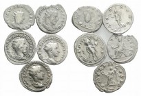 Lot of 5 Roman AR coins. to be catalog. Lot sold as is, no return