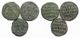 Lot of 3 Byzantine AE coins. to be catalog. Lot sold as is, no return