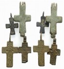 Lot of 4 bronze crosses, byzantine and medieval