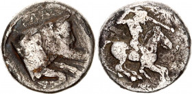 Ancient Greece Didrachm 490 - 475 BC Sicily Gela Anonymous
SNG ANS 19; Silver 7,90 g; Obv: Naked, bearded rider galloping right, wielding spear in hi...