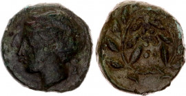 Ancient Greece Hemilitra 420 - 408 BC Sicily Himera Anonymous
SNG ANS 186, Calciati 35; Copper 3,47 g; Obv: Head of nymph l., wearing sphendone; in l...
