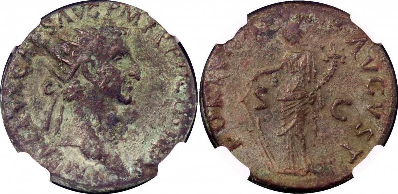 Roman Empire AE Dupondius 96 - 98 AD Nerva NGC Ch F
RIC 65; Cohen 109; Rome min...