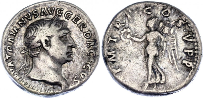 Roman Empire Denarius 107 AD Trajan
Silver 3,097 g; Obv: IMPNERTRAIANAVGGERDACI...