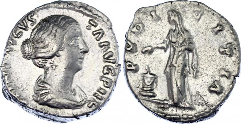 Roman Empire Denarius 145 - 161 AD Faustina II
RIC# 508a, Cohen# 184; Silver 3,...