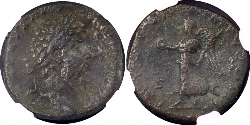 Roman Empire AE Sestertius 161 - 169 AD Lucius Verus NGC Ch F
RIC 1461, Banti 1...