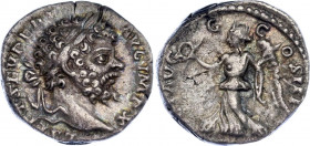 Roman Empire Denarius 197 - 198 AD Septimius Severus
RIC# 120c, C 694S; Silver 2,627 g; Obv: LSEPTSEVPERTAVGIMPX - Laureate head right. Rev: VICTAVGG...