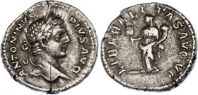 Roman Empire Denarius 207 AD Caracalla Liberitas
3,03 g; Obv: ANTONINVSPIVSAVG - Laureate head right. Rev: LIBERALITASAVGVI - Liberalitas standing le...