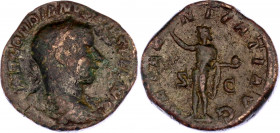 Roman Empire Sestertius 241 - 244 AD Gordian III
RIC# 297; Bronze 14,78 g, 30 mm; Obv: IMPGORDIANVSPIVSFELAVG - Laureate, draped and cuirassed bust r...