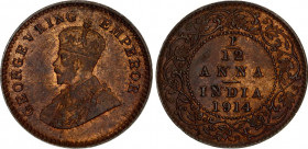 British India 1/12 Anna 1914
KM# 509; N# 1110; George V; UNC