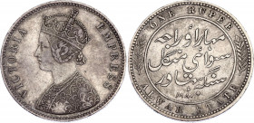 India Alwar 1 Rupee 1880
KM# 45; N# 33614; Silver; Victoria; XF