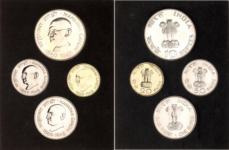 India Official Mint Proof Set 1969 Mumbai
KM# MS11; With Silver; Centennial - M...