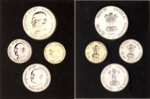 India Official Mint Proof Set 1969 Mumbai
KM# MS11; With Silver; Centennial - Mahatma Gandhi's Birth; UNC; With certificate
