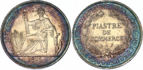 French Indochina 1 Piastre 1896 A
KM# 5a.1; Lec# 278; N# 11287; Silver; Amasing violet patina; UNC