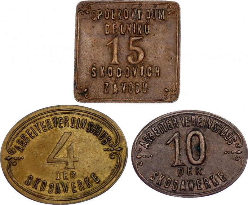 Czechoslovakia Lot of 3 Skodawerke Tokens (ND)
Various Motives, Denomination & ...