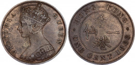 Hong Kong 1 Cent 1866
KM# 4.1; N# 5657; Bronze; Victoria; XF