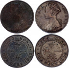 Hong Kong Lot of 1 Cent 1863 - 1875
N# 5657; Bronze; Victoria; VF-XF