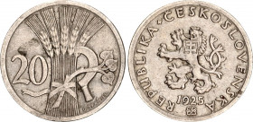 Czechoslovakia 20 Haleru 1925 Key Date
KM# 1; N# 657; XF