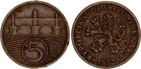 Czechoslovakia 5 Haleru 1932
KM# 6; N# 5167; XF