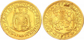Czechoslovakia 1 Dukat 1933
KM# 9; Without serial numbers; Gold (.986) 3.49 g., 19.75 mm.; Mintage 57597 Pcs.; Svatováclavský dukát.; UNC, scratched ...