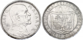 Czechoslovakia 10 Korun 1928
KM# 12, Schön# 17; Silver; 10th Anniversary of Independence - Tomáš Masaryk; AUNC