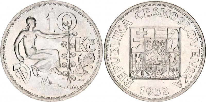 Czechoslovakia 10 Korun 1932
KM# 15; Silver; UNC with full mint luster