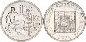 Czechoslovakia 10 Korun 1932
KM# 15; Silver; UNC with full mint luster