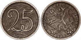 Czechoslovakia 25 Haleru 1933
KM# 16, Schön# 5; Copper-nickel; AUNC