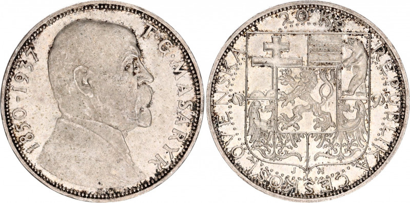 Czechoslovakia 20 Korun 1937
KM# 18, Schön# 18; Silver; Death of President Masa...