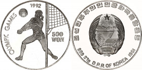 Korea 500 Won 1991
KM# 63; Silver., Proof; Olympiad 1992 - Volleyball