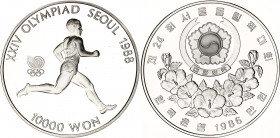 South Korea 10000 Won 1986
KM# 56; Silver., Proof; Olympiad 1992 - Runner