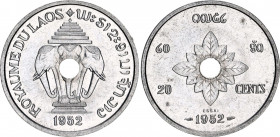 Lao 20 Cents 1952 Pattern Essai
KM# PE2, Lec# 4; N# 319290; Aluminium; UNC