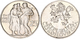 Czechoslovakia 25 Korun 1955
KM# 43; Silver; 10th Anniversary - Liberation from Germany; UNC