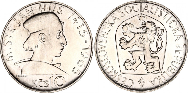 Czechoslovakia 10 Korun 1965
KM# 58; Silver; 550 Years since the Death of Jan H...