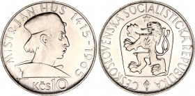 Czechoslovakia 10 Korun 1965
KM# 58; Silver; 550 Years since the Death of Jan Hus; UNC