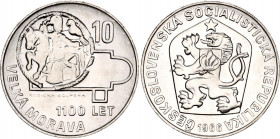Czechoslovakia 10 Korun 1966
KM# 61; Silver; 1100th Anniversary of Great Moravia; UNC