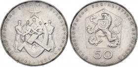 Czechoslovakia 50 Korun 1971
KM# 71; N# 12636; Silver; 50th Anniversary - Czechoslovak Communist Party; AUNC-UNC