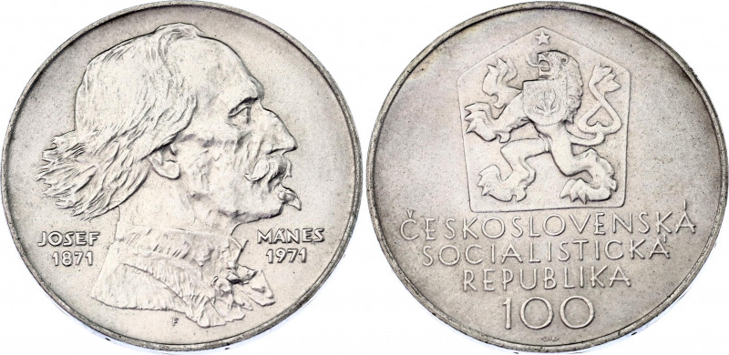 Czechoslovakia 100 Korun 1971
KM# 73; N# 20211; Silver; 100th Anniversary of th...