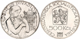 Czechoslovakia 500 Korun 1983
KM# 112; Silver; National Theatre in Prague; UNC