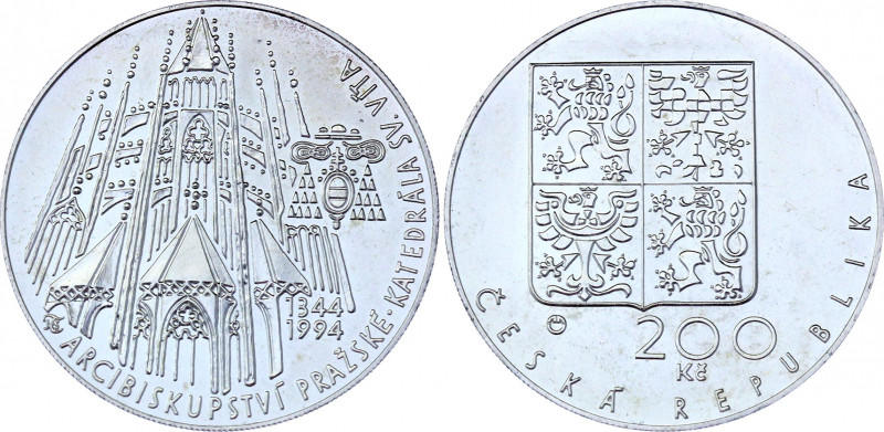 Czech Republic 200 Korun 1994 (ND)
KM# 11; Silver 13.03 g.; 650th Anniversary -...