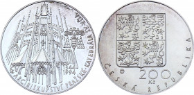 Czech Republic 200 Korun 1994 (ND)
KM# 11; Silver 13.09 g.; 650th Anniversary - St. Vitus Cathedral; UNC
