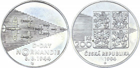 Czech Republic 200 Korun 1994
KM# 12; Silver 12.93 g.; 50th Anniversary - Normandy Invasion; UNC