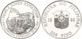 Philippines 500 Piso 1988
KM# 249; Silver; People Power Revolution