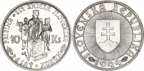 Slovakia 10 Korun 1944
KM# 9, Schön# 7; Silver; Prince Pribina; AUNC