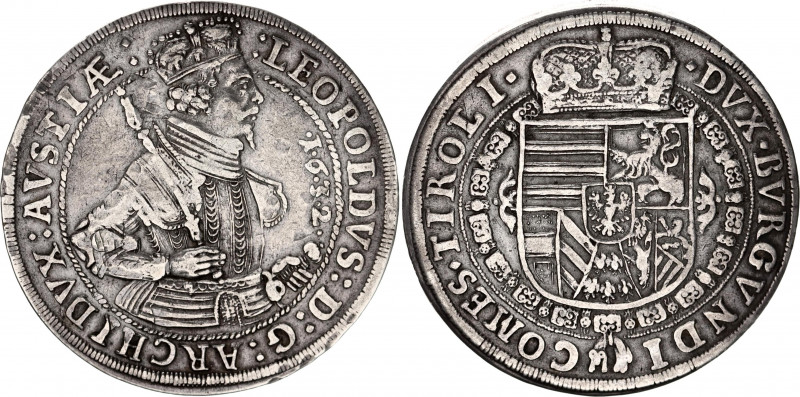 Austria Tyrol 1 Taler 1632
KM# 783; Silver; Leopold; Hall Mint; XF