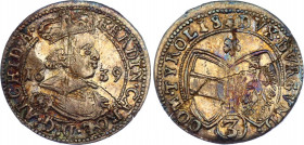 Austria Tyrol 3 Kreuzer 1639 Flan Defect Error
KM# 852; Silver; Ferdinand Karl Regency; Hall mint; With beautiful toning