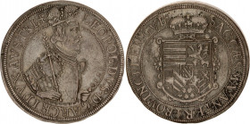 Austria Upper Alsace 1 Taler 1630
KM# 267.4; Dav. 3353; Silver; Leopold V; XF-AUNC Toned